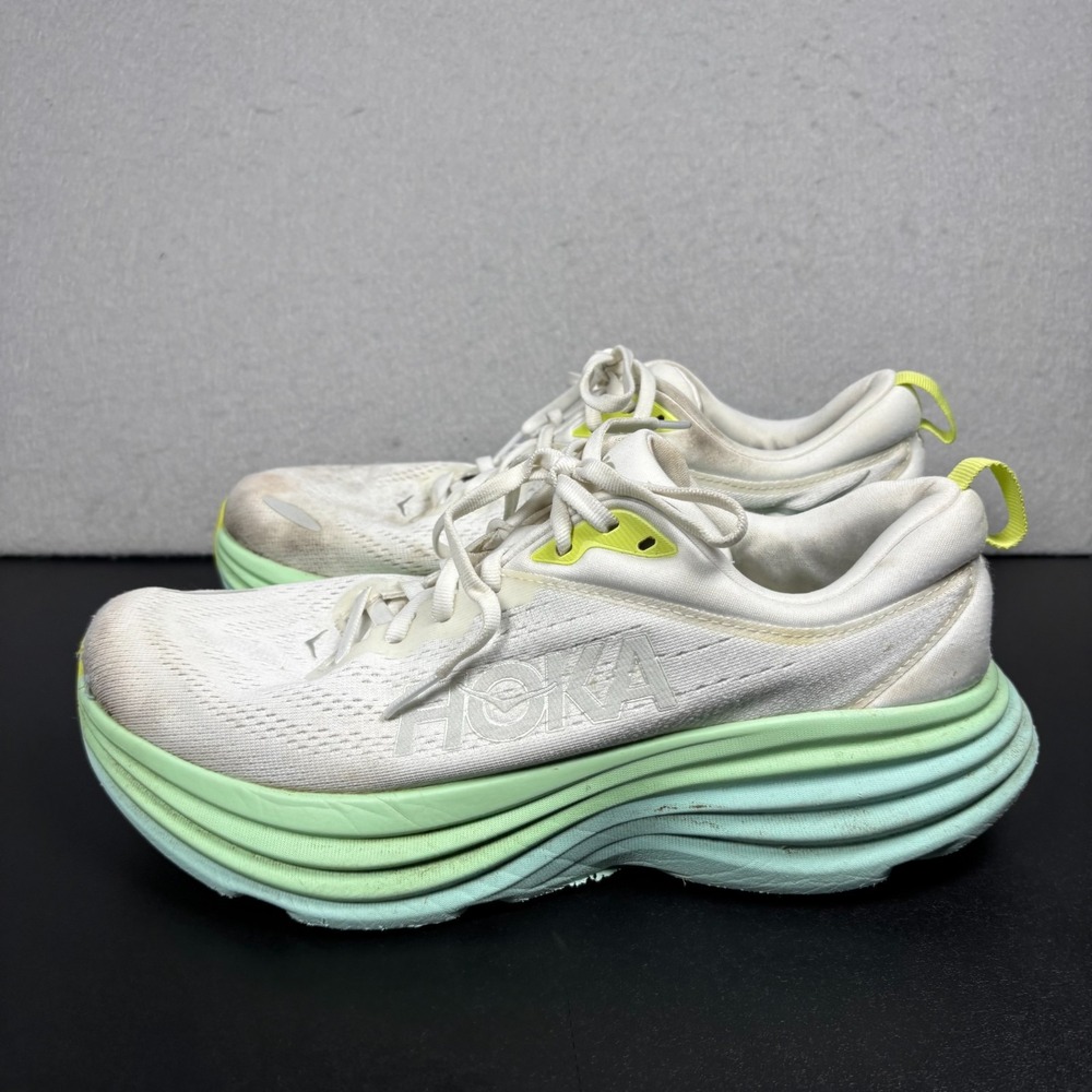 HOKA Women's Bondi 8 Blanc De Blanc Sunlit Ocean Running Shoes 9.5B 1127952 READ